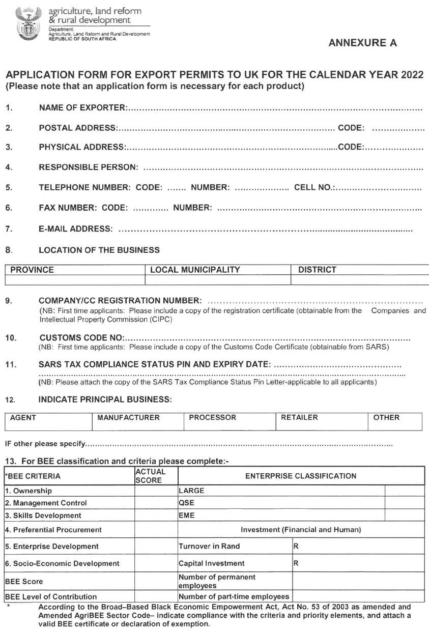 N793 Annex A form i