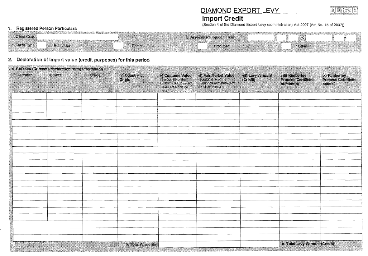 Form DL163B