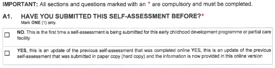 N762 start of self assessment