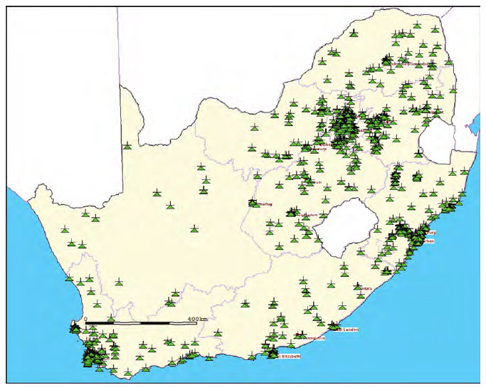 1.10.3 Areas where licensed frequencies are operational