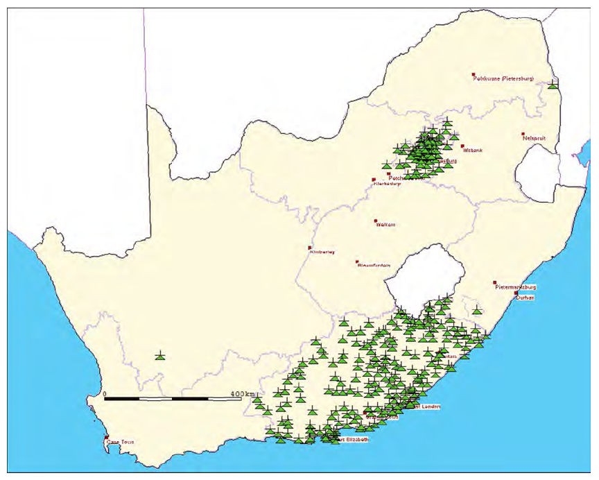 1.5.3 Areas where licensed frequencies are operational