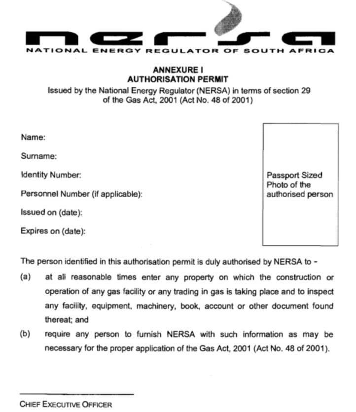 Annex I Authorisation Permit