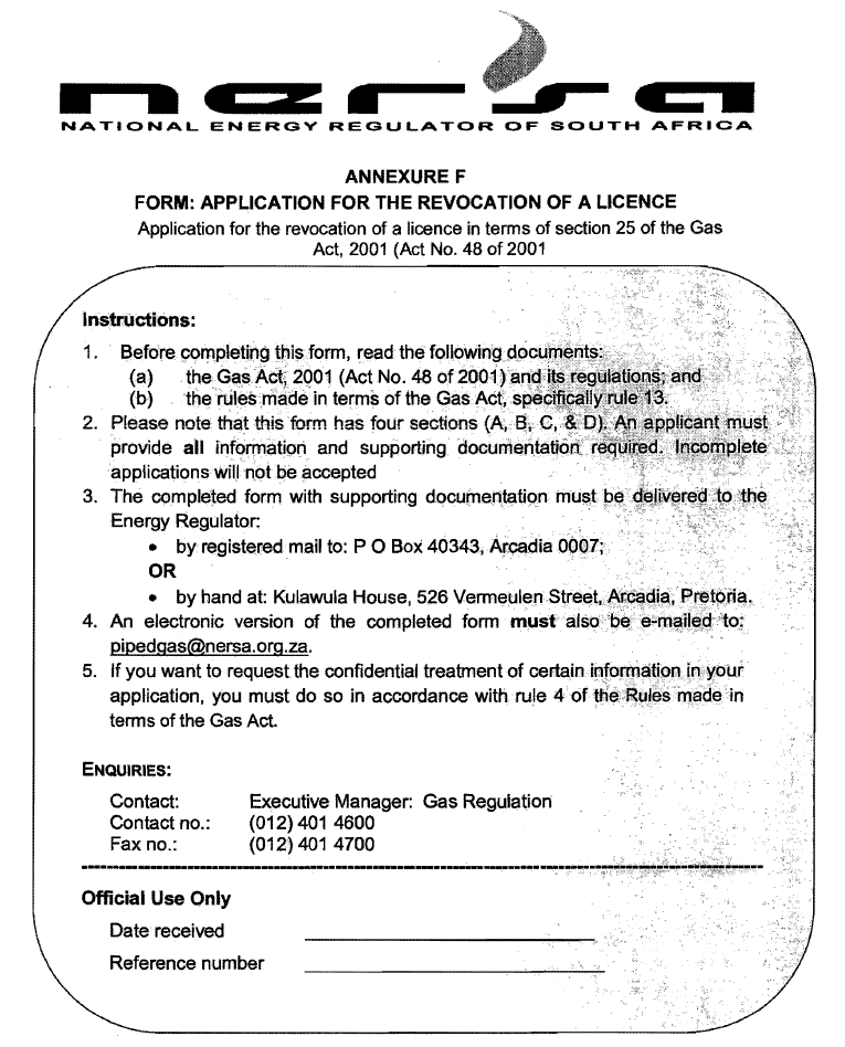 Annex F Form