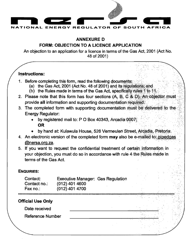 Annex D Form