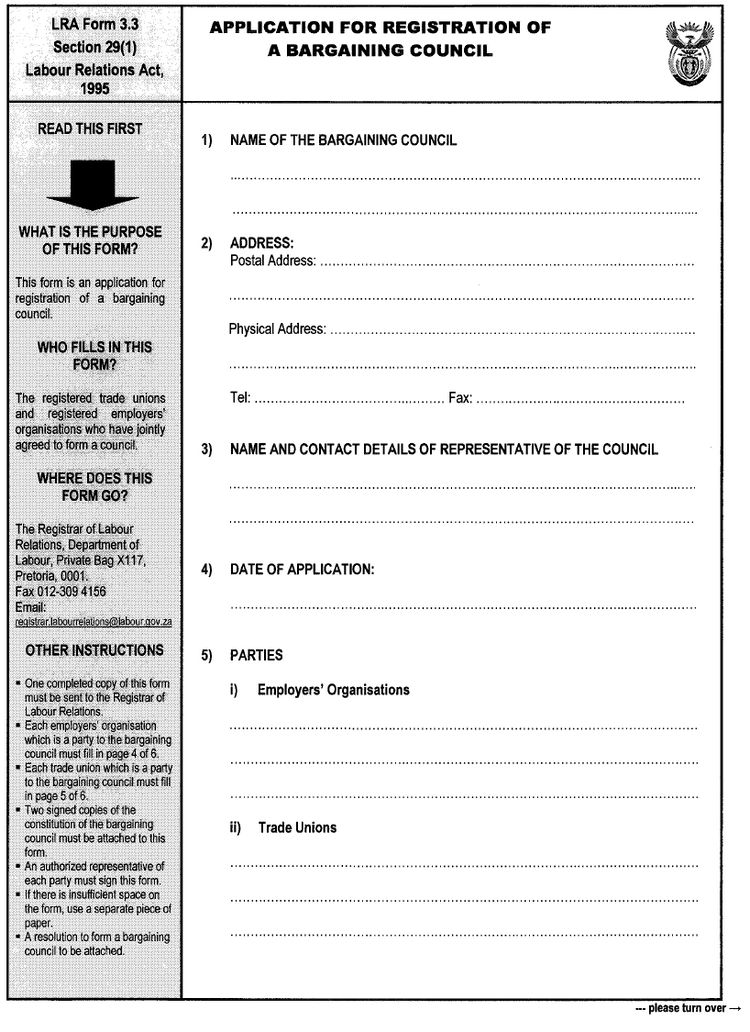 LRA Form 3.3 (page 1)