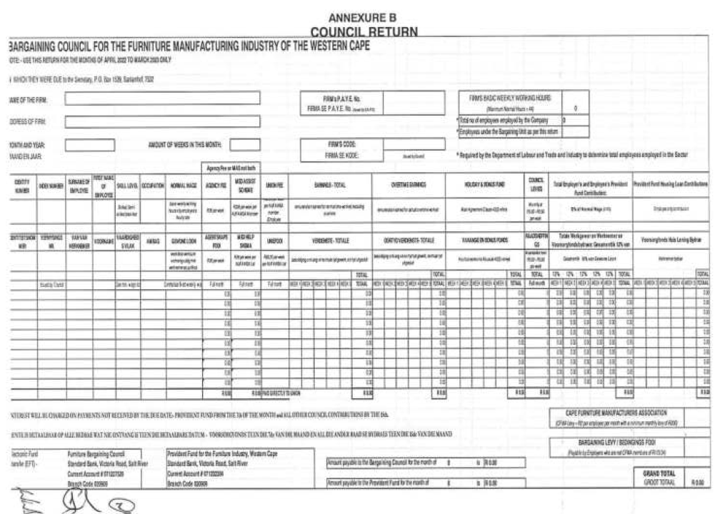 N1397 Annexure B Council Return