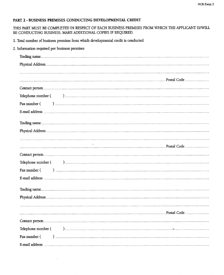 NCR Form 3 (Page 2)