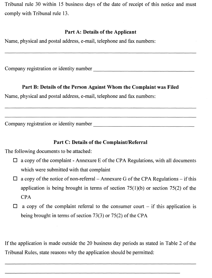 Form TI.73(3) & 75(1)(b) & (2) CPA-2