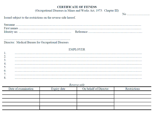 Application for examination for certificate of fitness-(4)