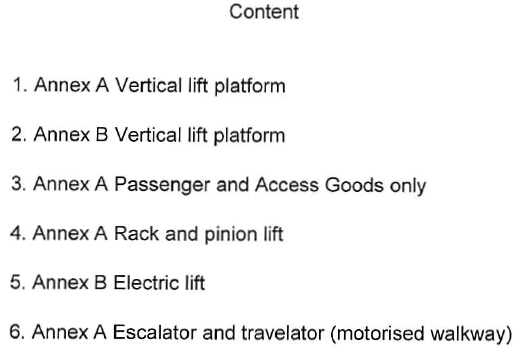 N5653 Content of Annexures