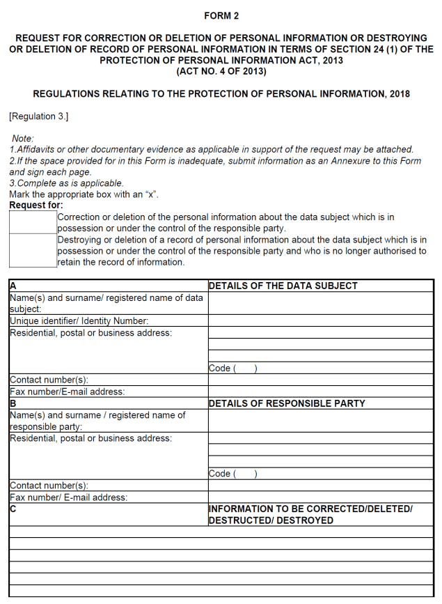 BN228 Form 2 POPIA