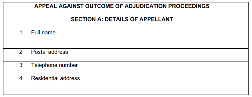 Proc47 11. Lodging an Appeal form i